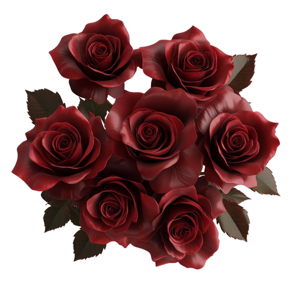 Romantic Red Roses on Transparent Background png