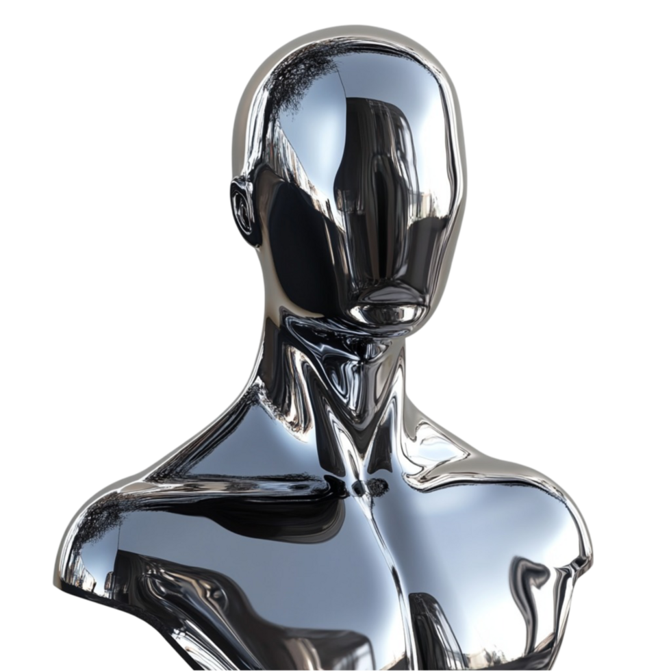 Abstract Black Mannequin Head on Transparent Background png