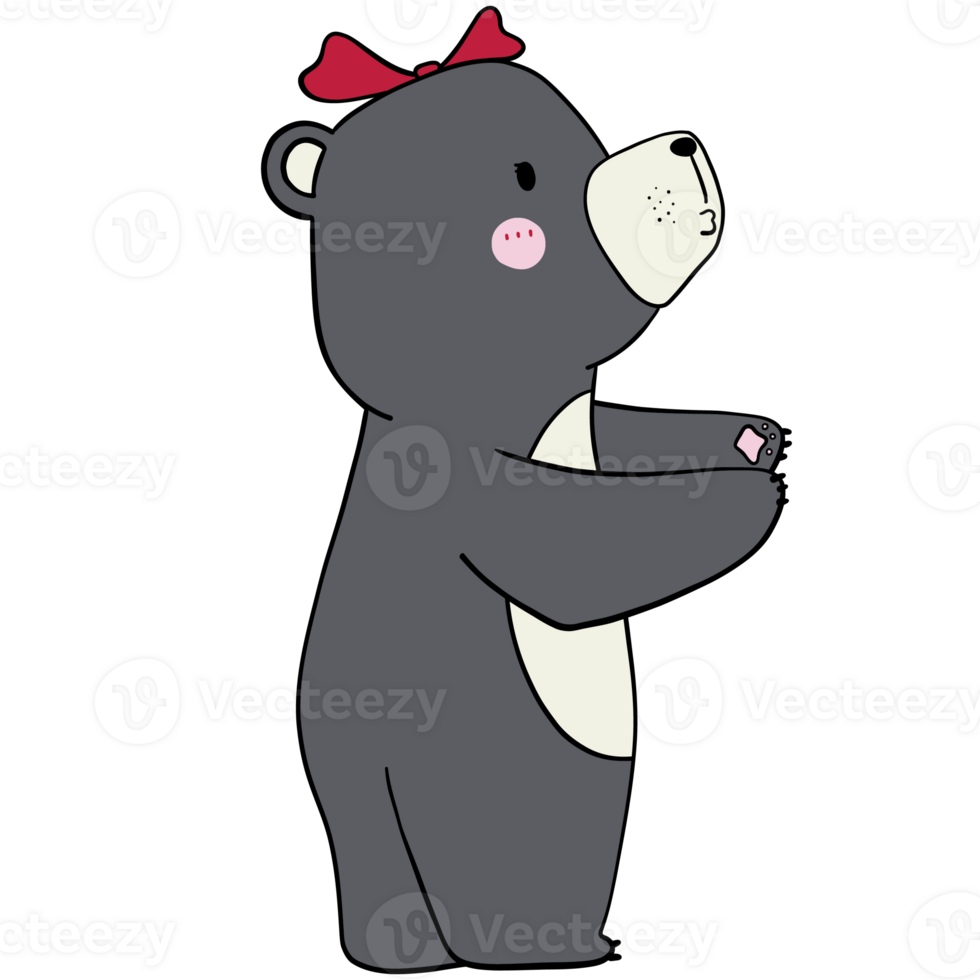 Valentine cute bear girlfriend going hug her boyfriend cartoon perfect for romantic illustrations, valentine cards, and greeting designs png