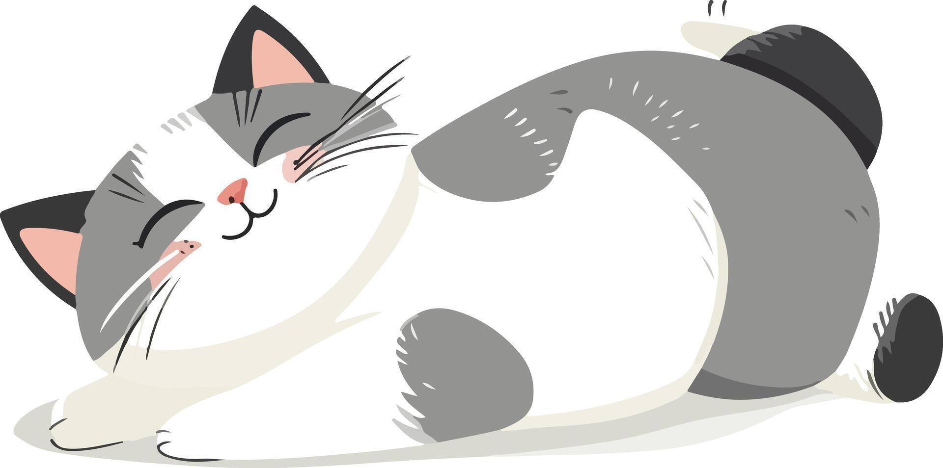 Adorable cartoon cat sleeping peacefully, perfect for conveying comfort and relaxation in various creative projects vector
