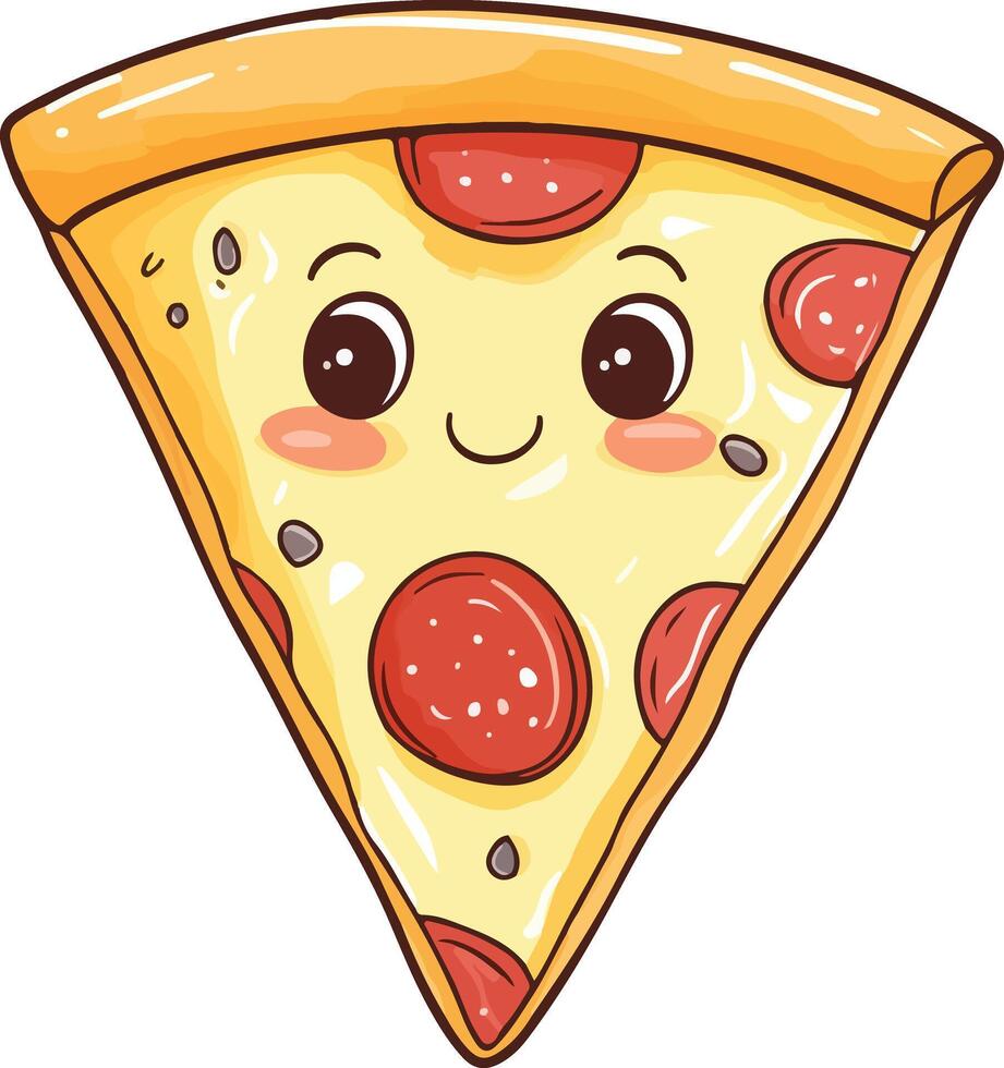 Cartoon illustration of a flying pizza slice on a white background, pizza and beer day vector