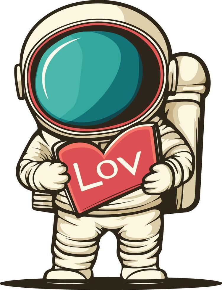 Cute astronaut floating in space, Cartoon-Illustration vector
