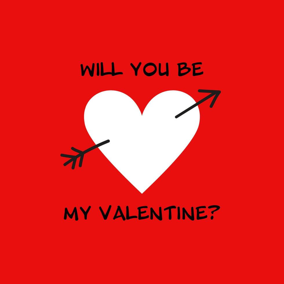 Heart with arrow and Valentine's Day message for romantic celebration vector