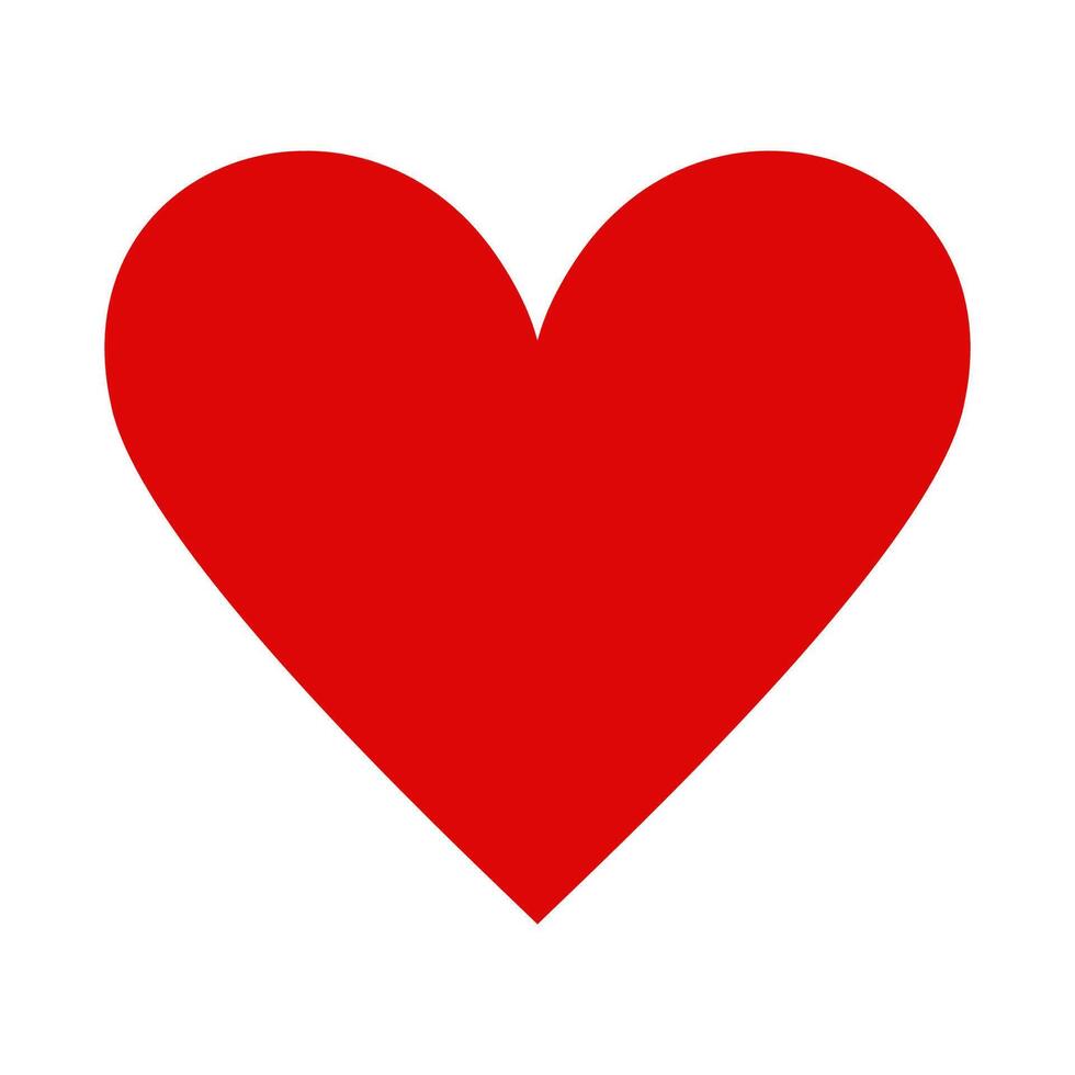 Simple red heart shape embodies love vector