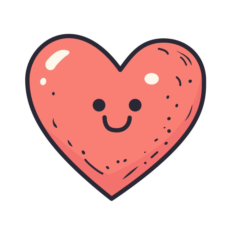Sweet smiling heart illustration celebrating love and joy in a playful design perfect for happy occasions vector