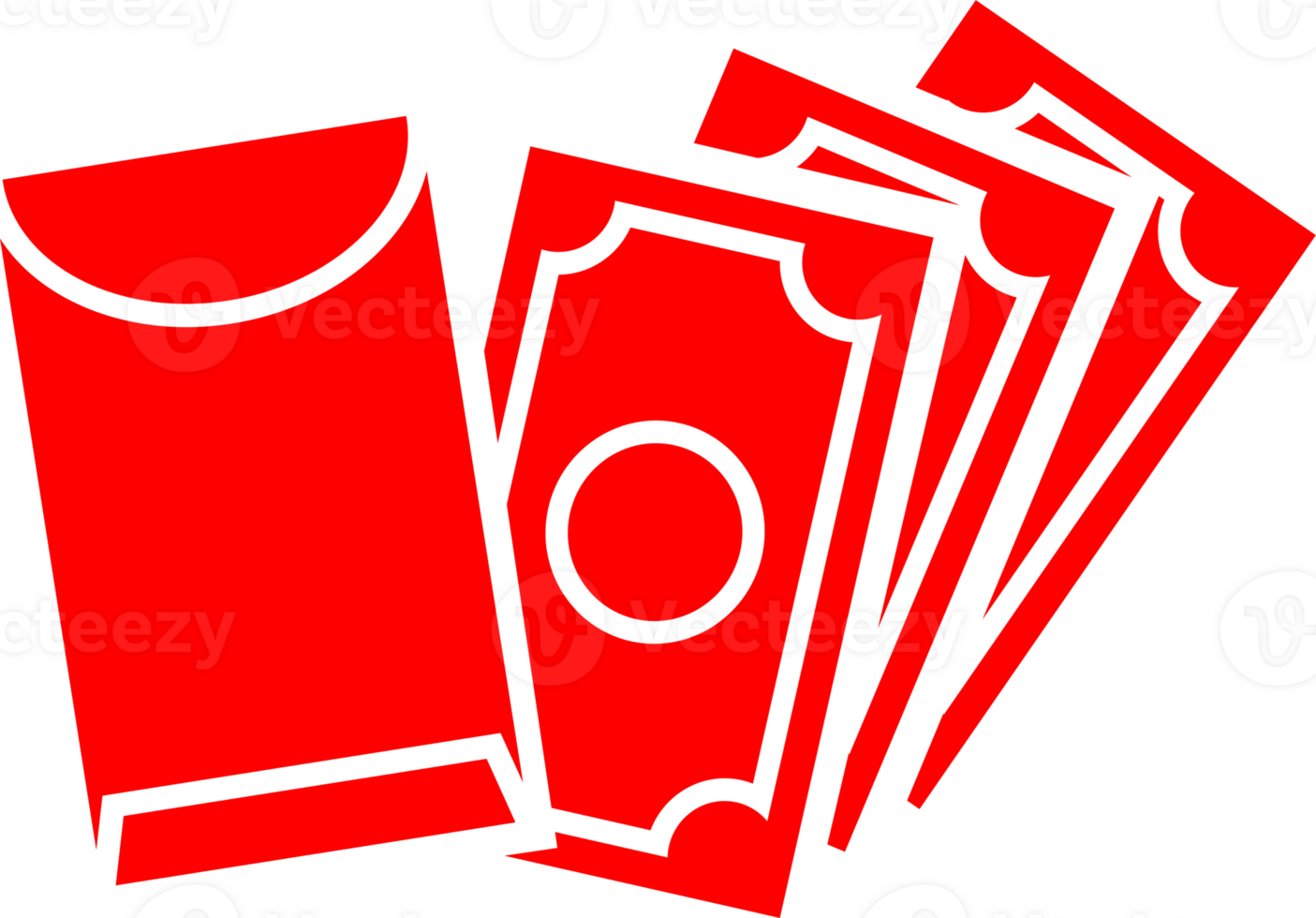 Red envelope and banknote icons, Chinese New Year festival symbols png