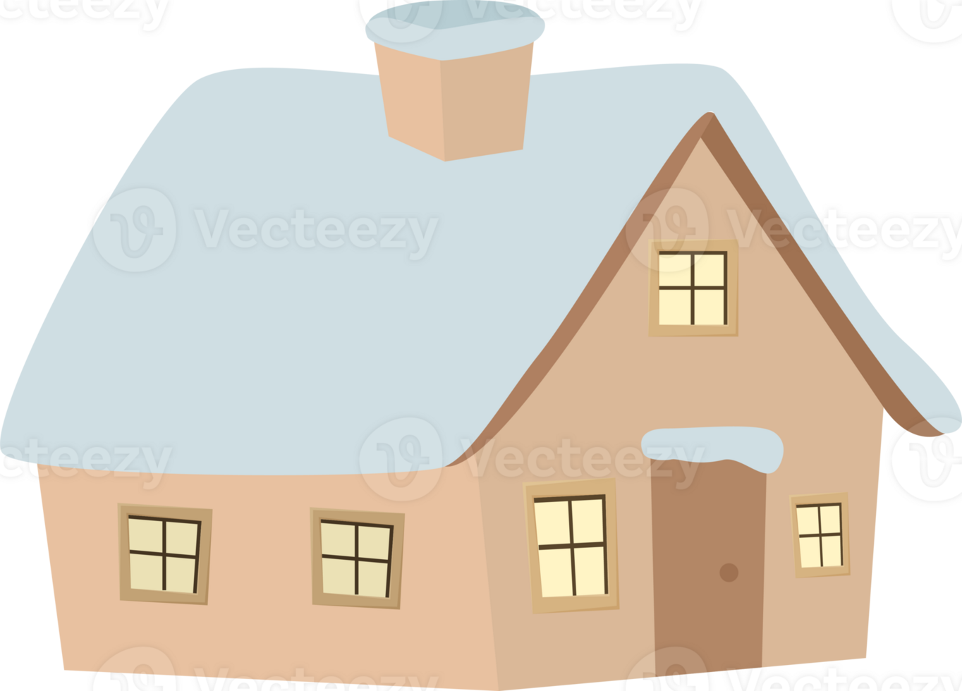 brown house winter png