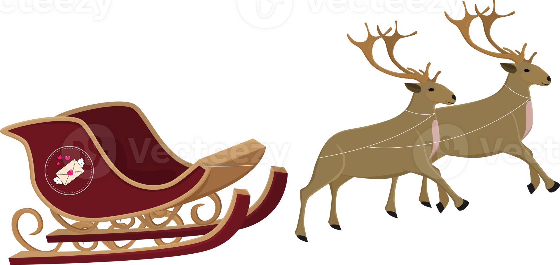 sled reindee jump illustration design png