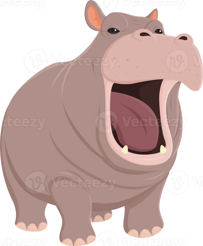 Hippo pygme very happy character illustration design png
