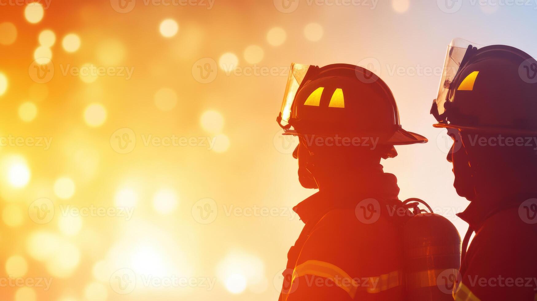 Urban firefighters battling a massive blaze at night amidst thick smoke and emergency response efforts photo
