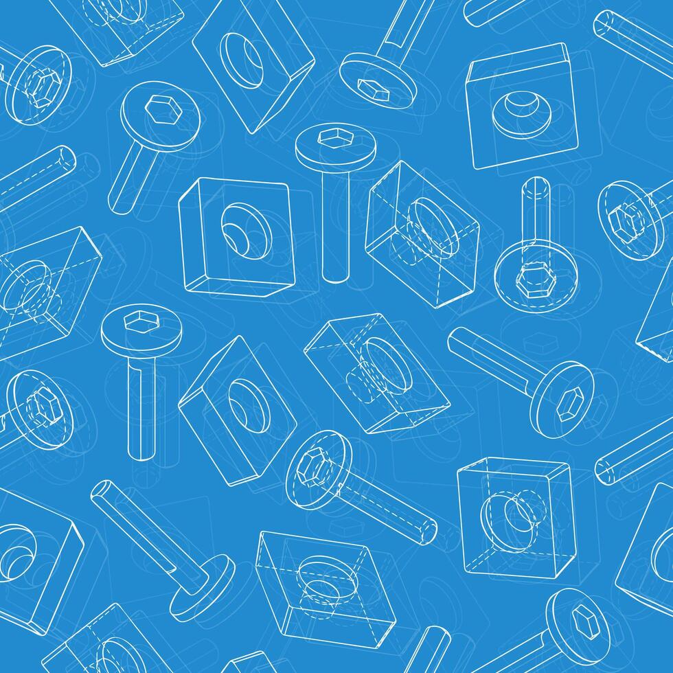 Mechanical engineering drawings on blue background. Cutter, assembly tool with replaceable multi-faceted plate. Technical Design. Cover. Blueprint. illustration vector