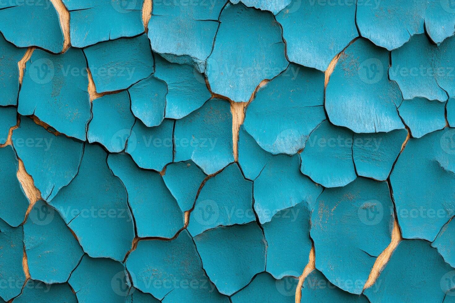 Close-up of textured bark showcasing deep teal tones with muted gray moss and striking terracotta streaks photo