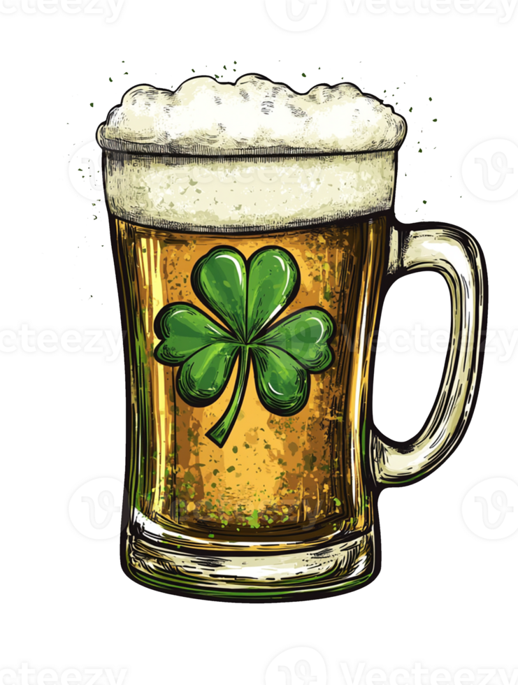 Refreshing golden beer served in a glass mug png