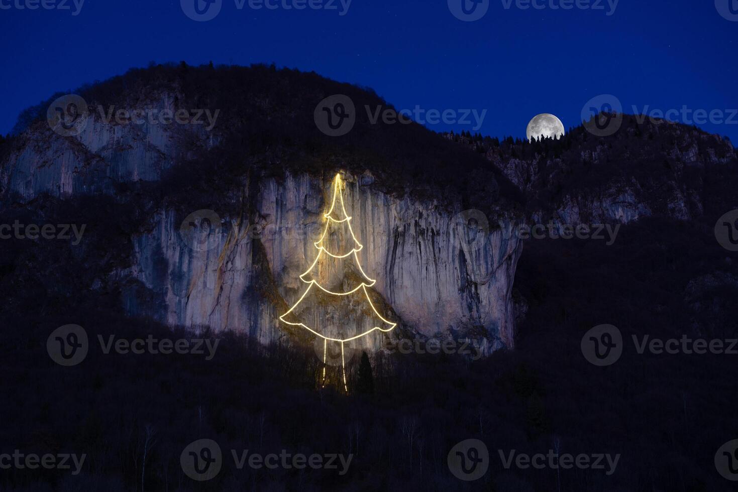 Cornalba cliff illuminate photo
