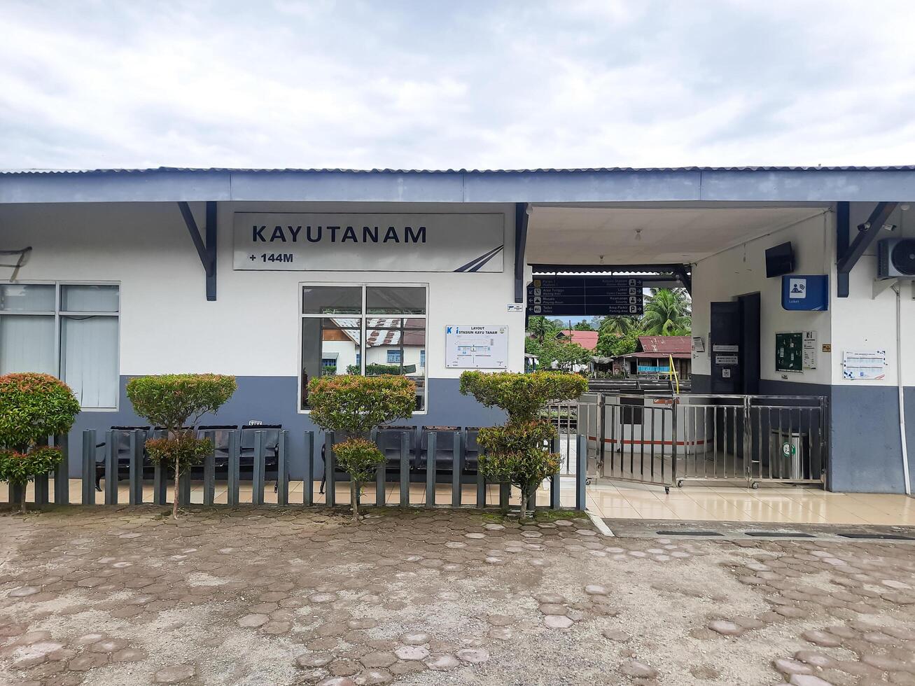 Padang Pariaman, Indonesia - Jan 12, 2025. Kayutanam Station in West Sumatra, a historical heritage from the Dutch colonial era. An icon of Indonesian railways with distinctive architecture photo