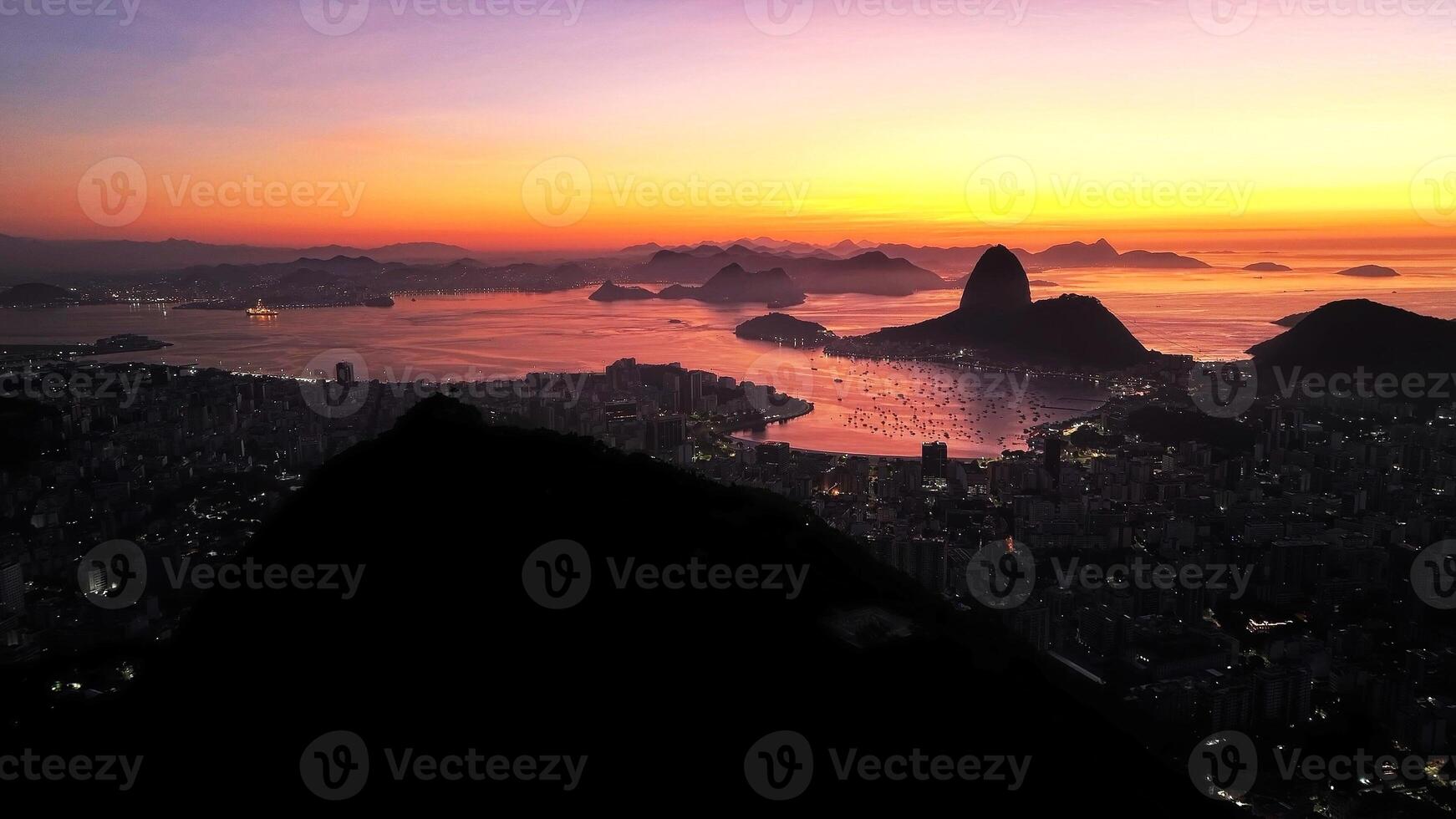 Aerial Landscape of Dona Marta Viewpoint in Rio de Janeiro Rio de Janeiro Brazil. photo