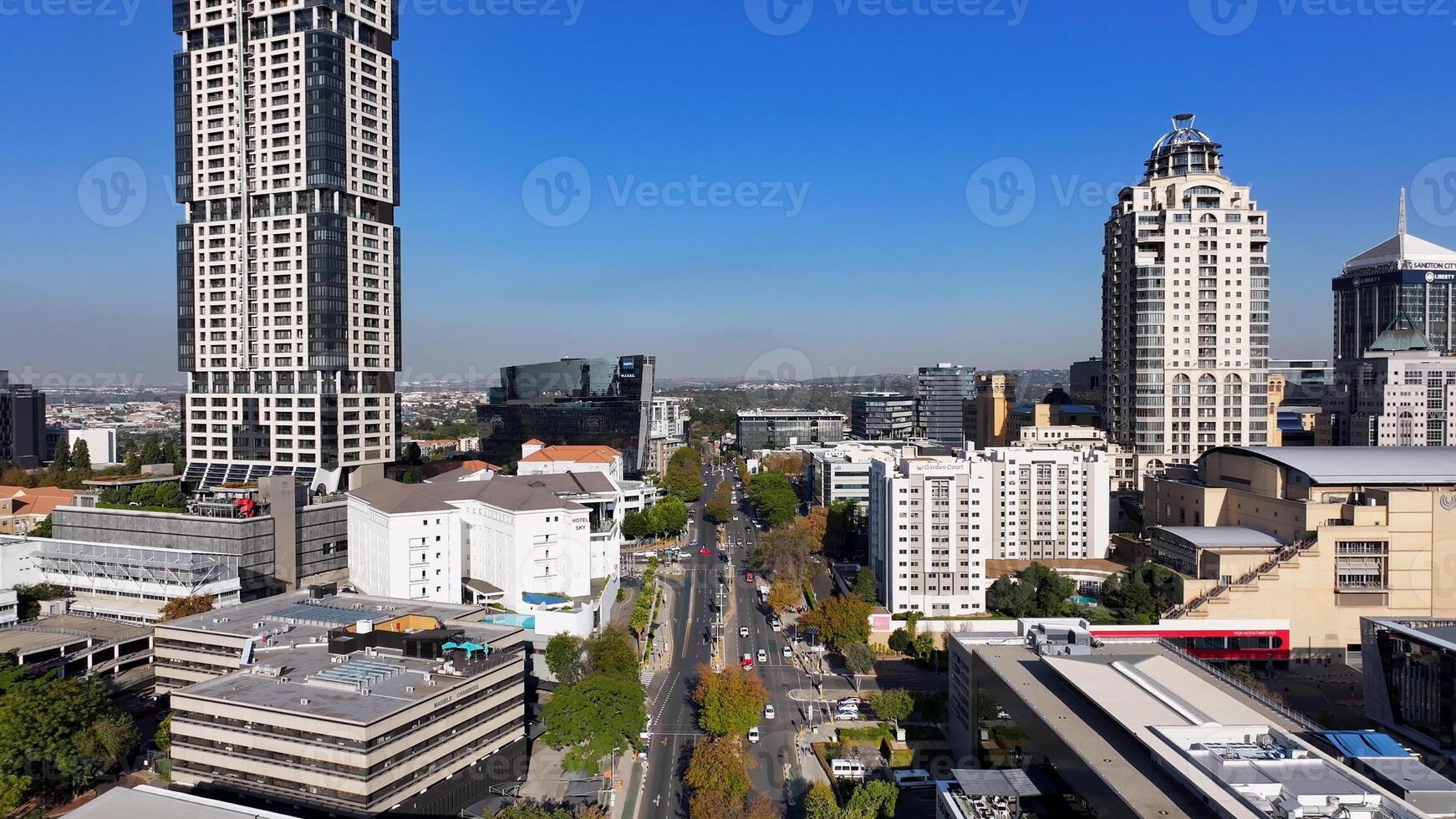 Beautiful Sandton Skyline in Johannesburg Gauteng in South Africa. Sandton Skyscrapers. photo