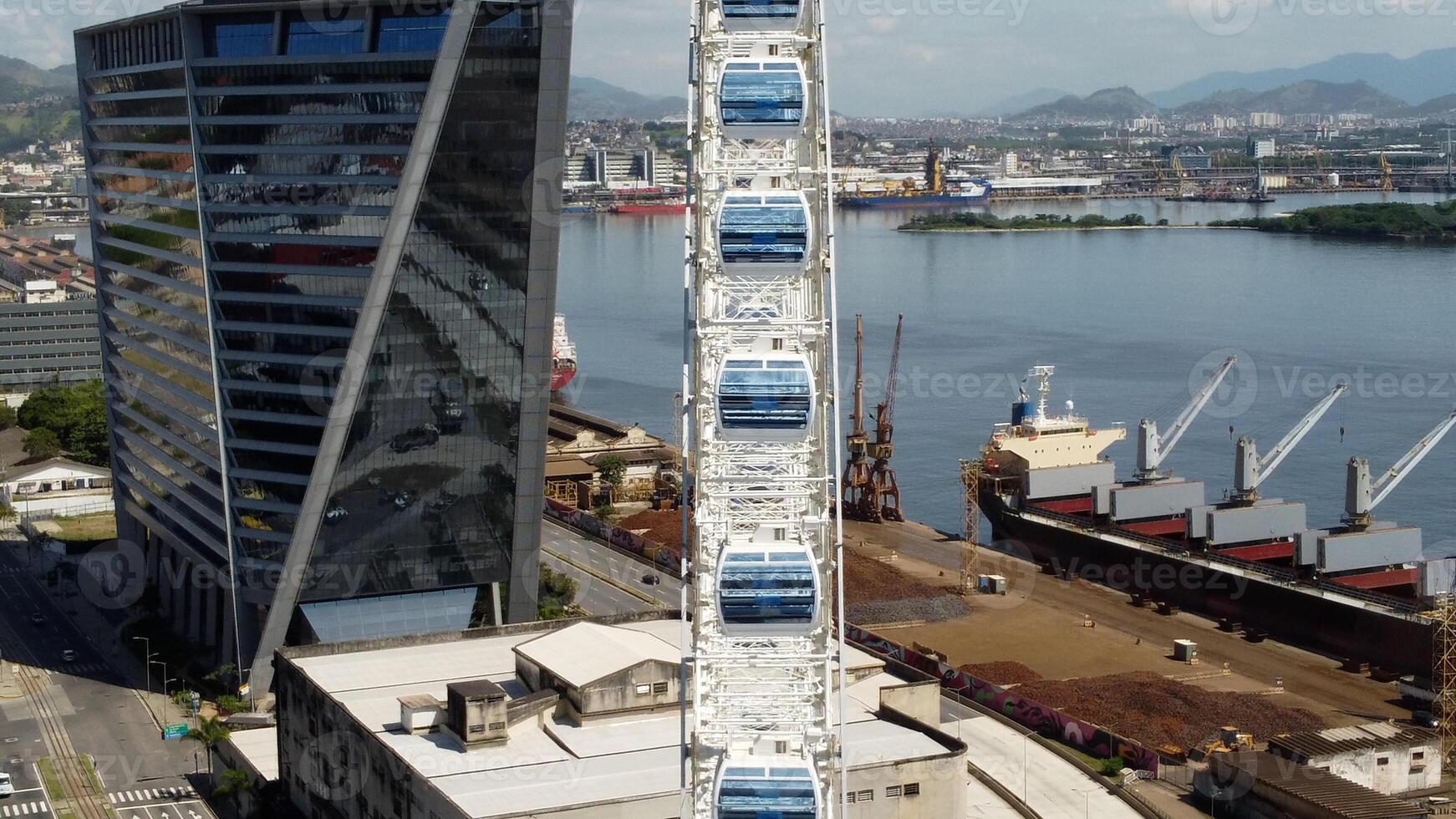 Outside Ferris Wheel at Amusement Park Rio de Janeiro in Brazil. Scenery Riding. photo