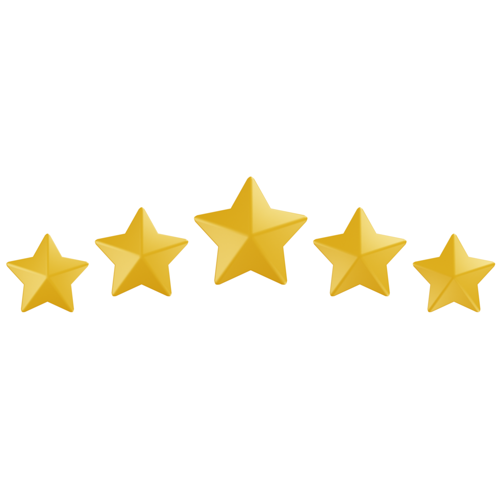 3D five star png
