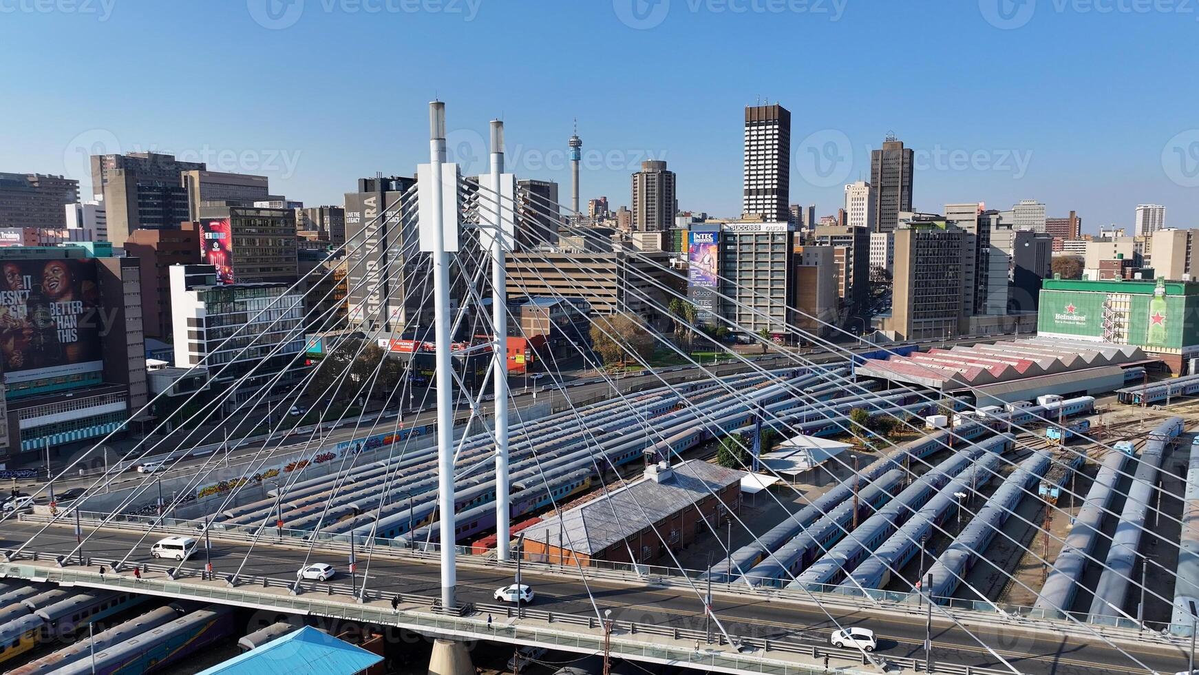 Outdoor Nelson Mandela Bridge in Johannesburg Gauteng in South Africa.. Awesome Travel. photo