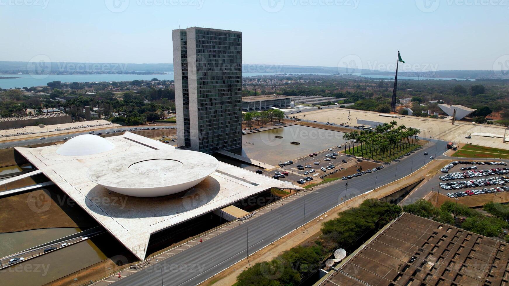 Scenic National Congress at Brasilia Federal District Brazil . Tower Scene. photo