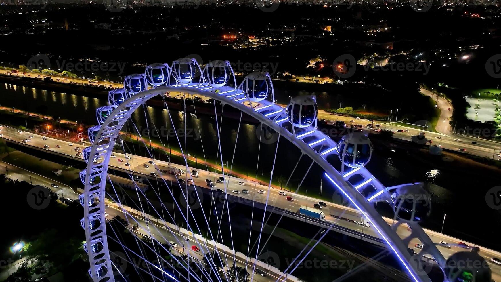 Awesome Ferris Wheel in Sao Paulo Sao Paulo Brazil. photo