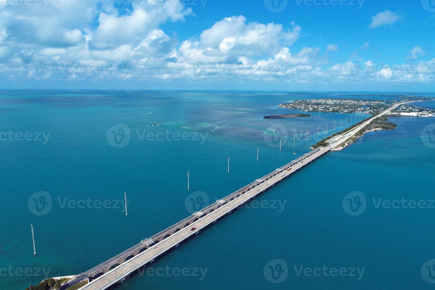 Aerial Florida Keys in Key West Florida in United States. Caribbean Sea Seascape. photo