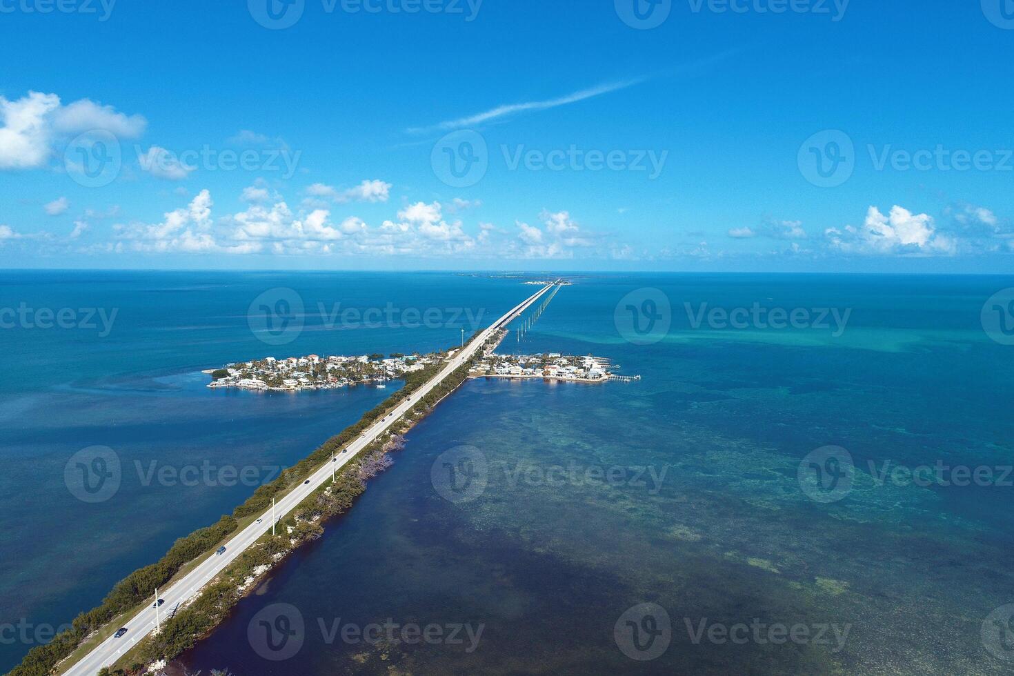 Above view of Florida Keys in Key West Florida in United States.. Islands Skyline. photo