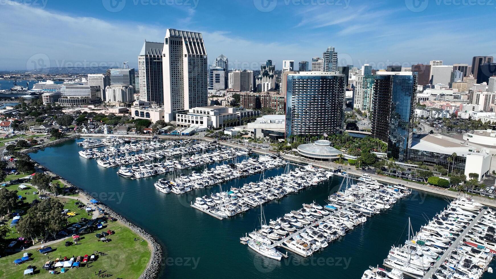 Above Downtown City in San Diego California United States. photo