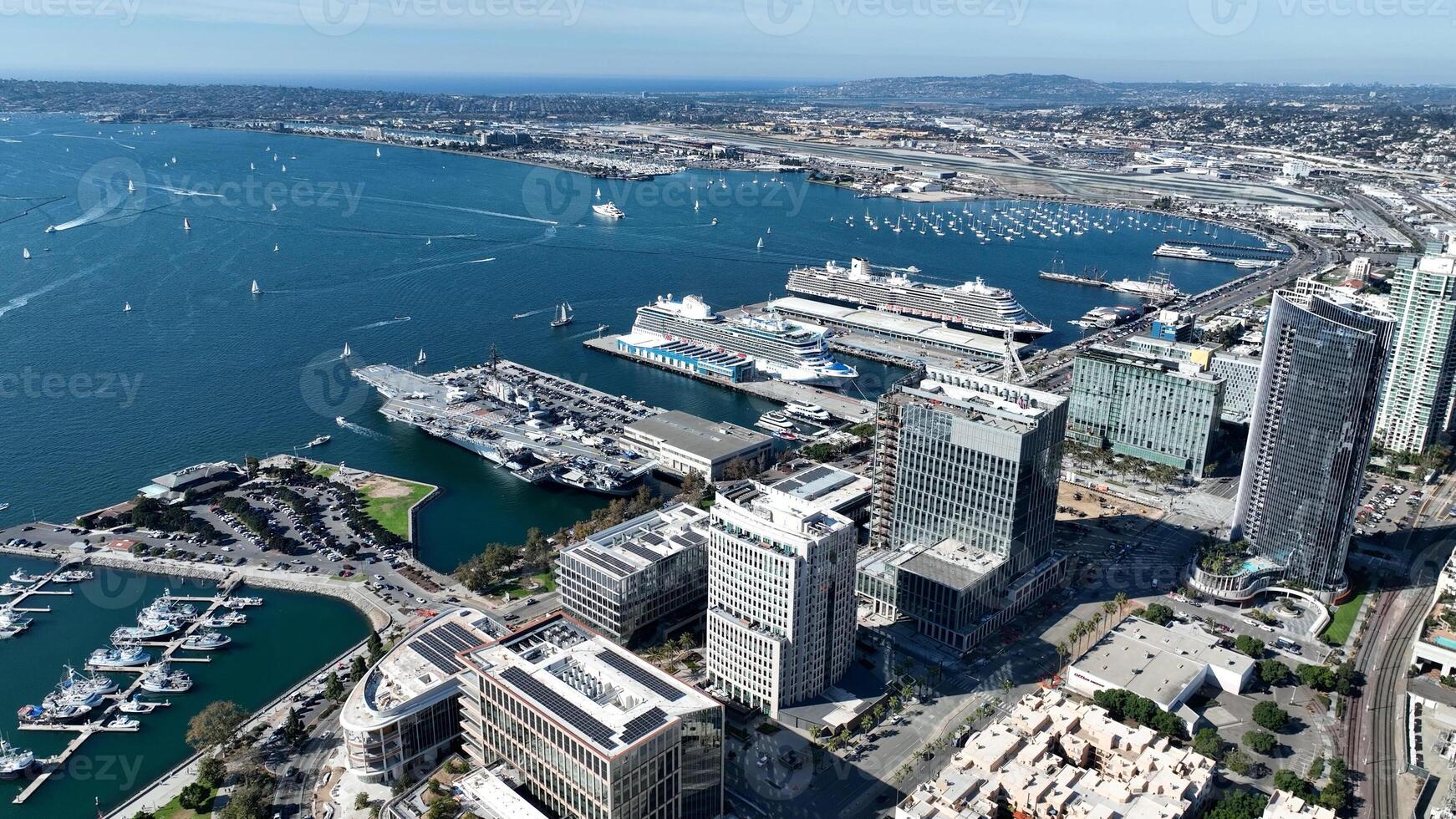 Amazing San Diego Skyline in San Diego California in United States. City Background. photo