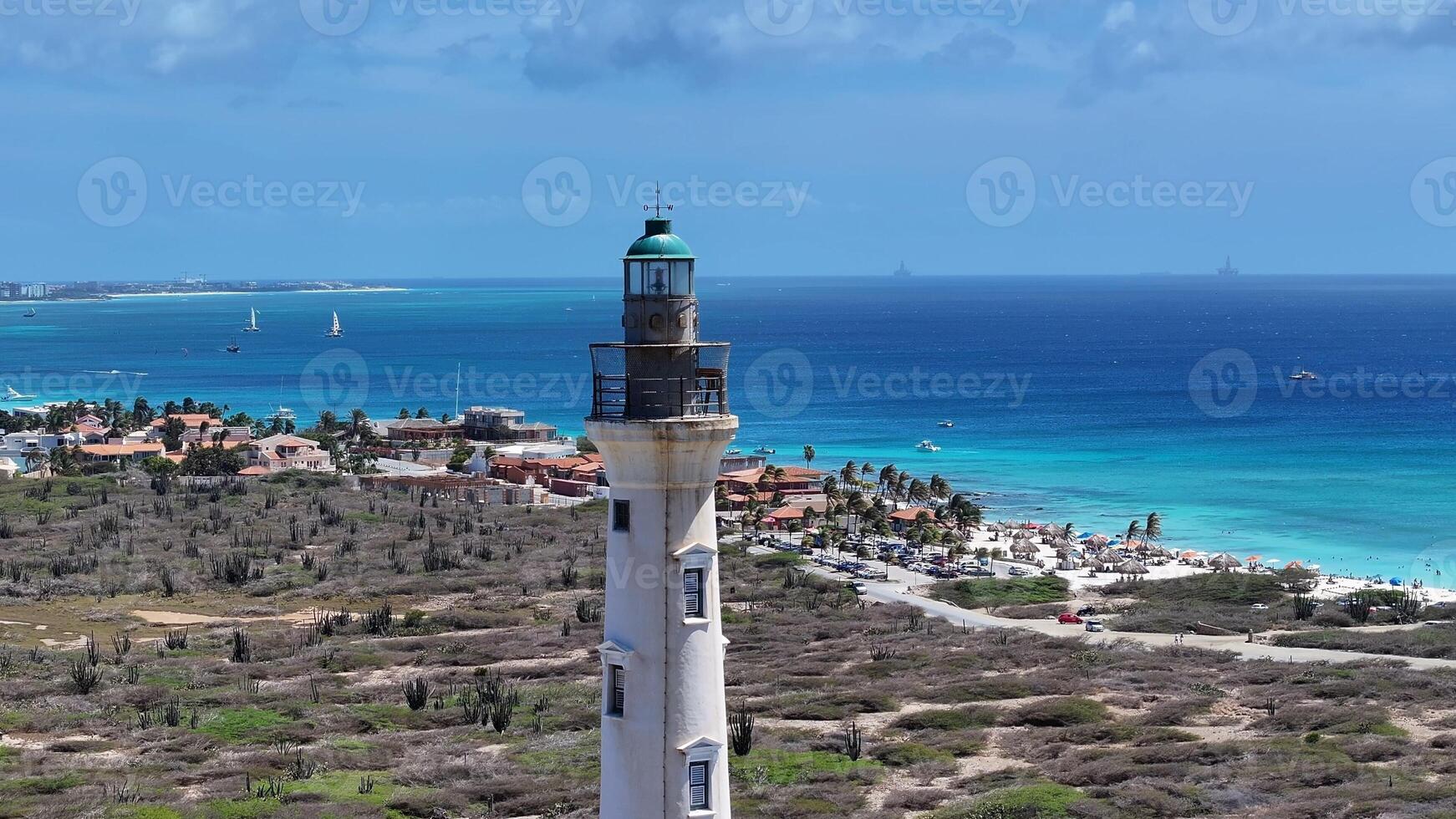 Outdoors California Lighthouse in Noord Oranjestad Aruba. photo