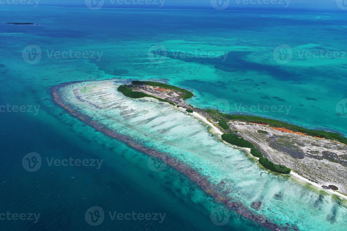 High Angle of Caribbean beach in Los Roques Caracas Venezuela . Destination Crystal. photo