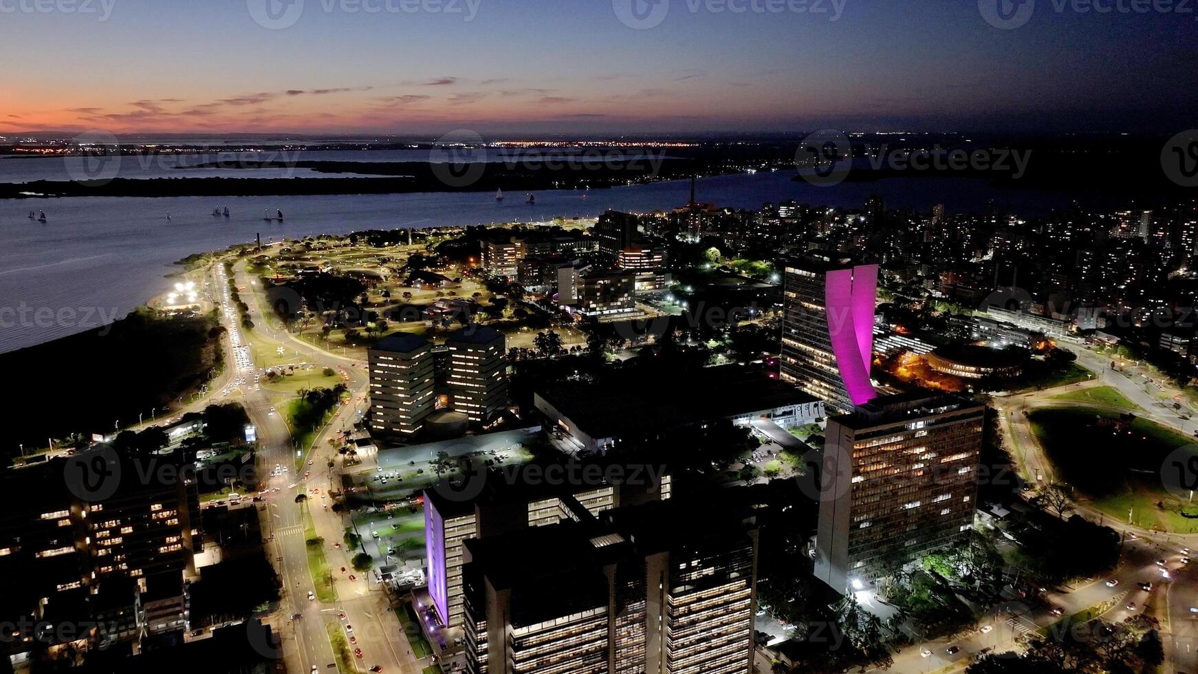 Stunning Porto Alegre Skyline in Porto Alegre Rio Grande do Sul Brazil.. Bright Landmark. photo