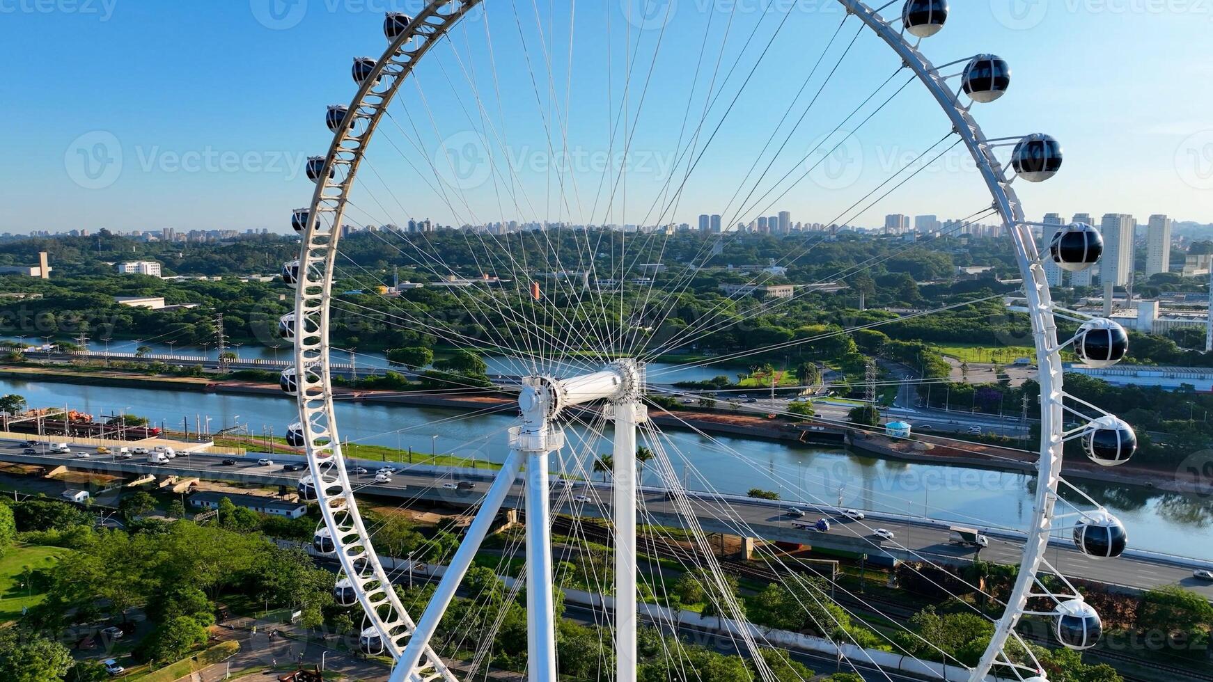 Amazing Ferris Wheel in Candido Portinari Park Sao Paulo Brazil. photo