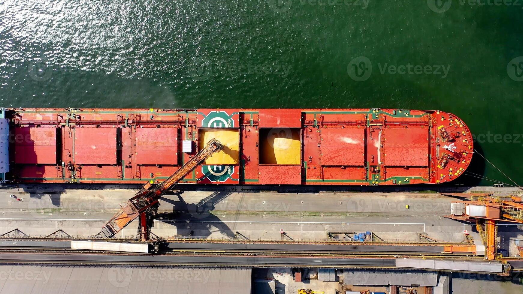 Scenic freight ship in Maritime Port Santos in Brazil.. Brazil Gate. photo