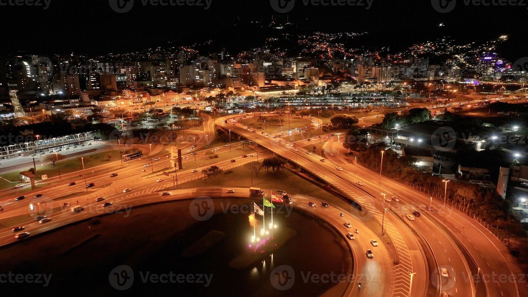 Above Night Skyline in Florianopolis Santa Catarina Brazil. photo