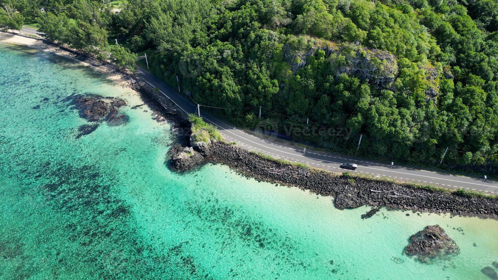 Above view of Baie du Cap in Port Louis Mauritius Island Mauritius. Beaches Ocean. photo