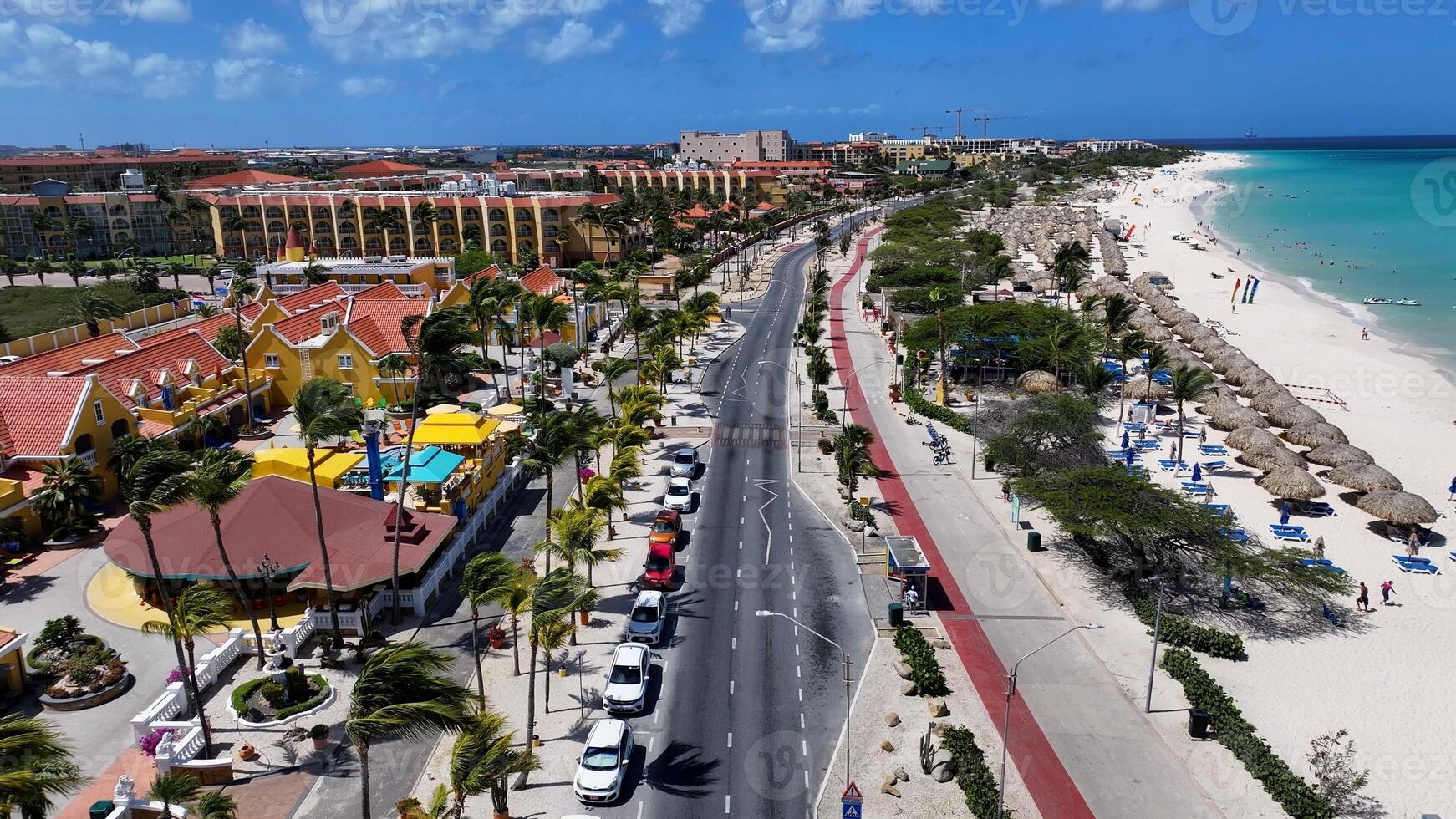 Famous Eagle Beach in Oranjestad Caribbean Netherlands Aruba. photo
