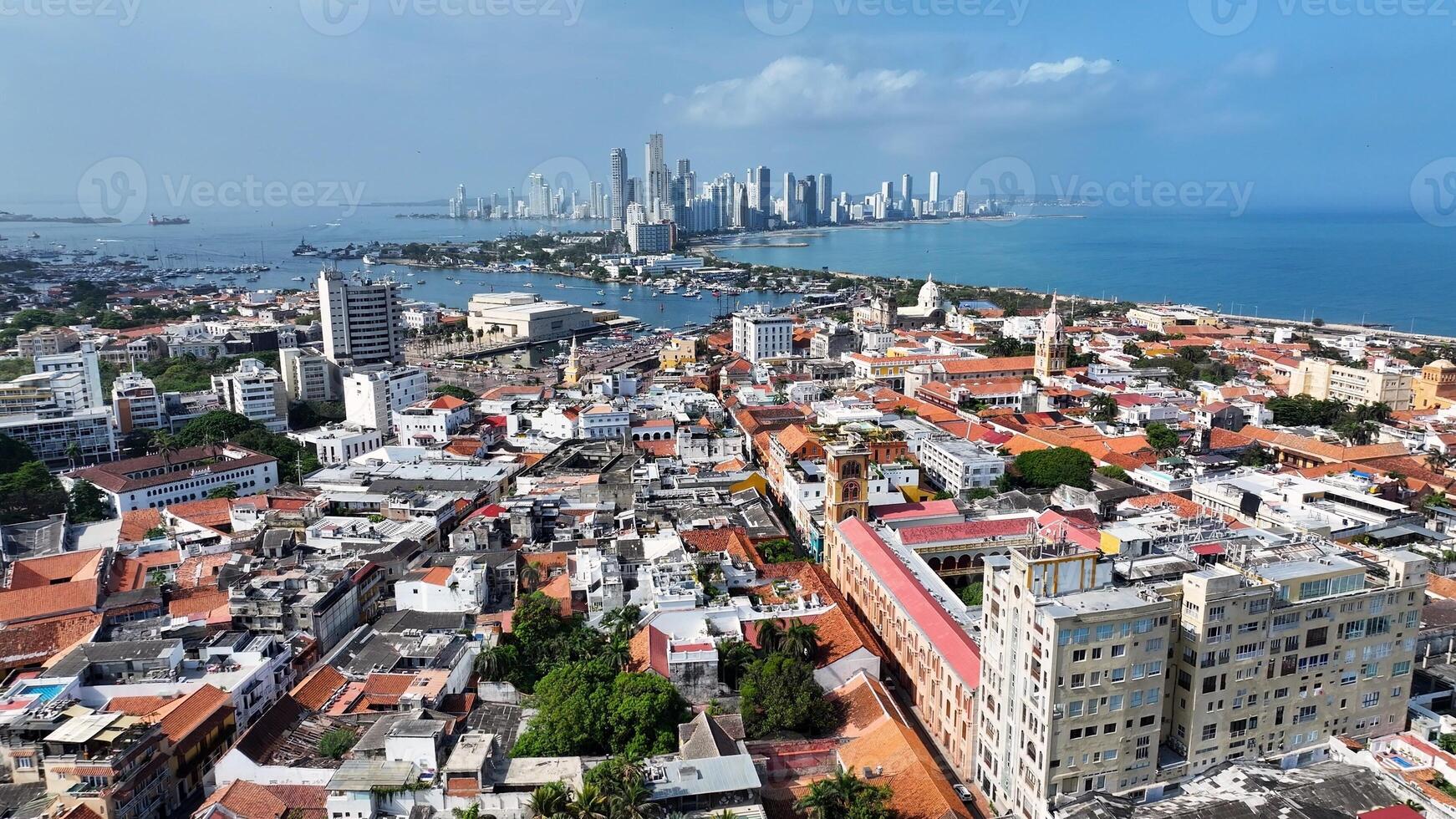 Awe Downtown City in Cartagena de Indias Bolivar in Colombia . Caribbean Cartagena. photo