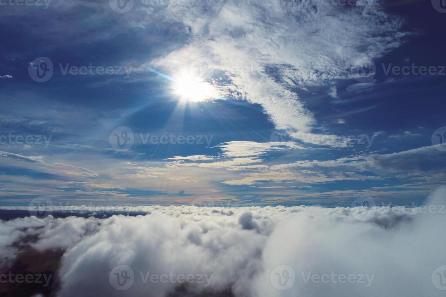 Incredible Morning Landscape at Above Clouds in Sao Paulo Brazil. Skyline Cityscape. photo