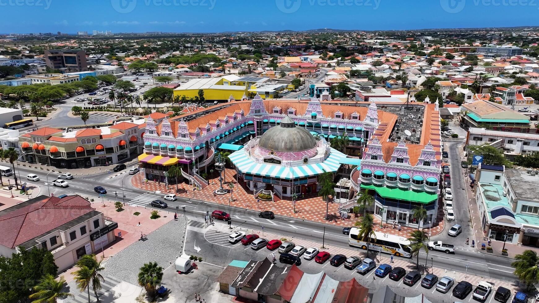 Outdoor Caribbean Bar in Oranjestad Caribbean Netherlands Aruba. Medieval Town. photo