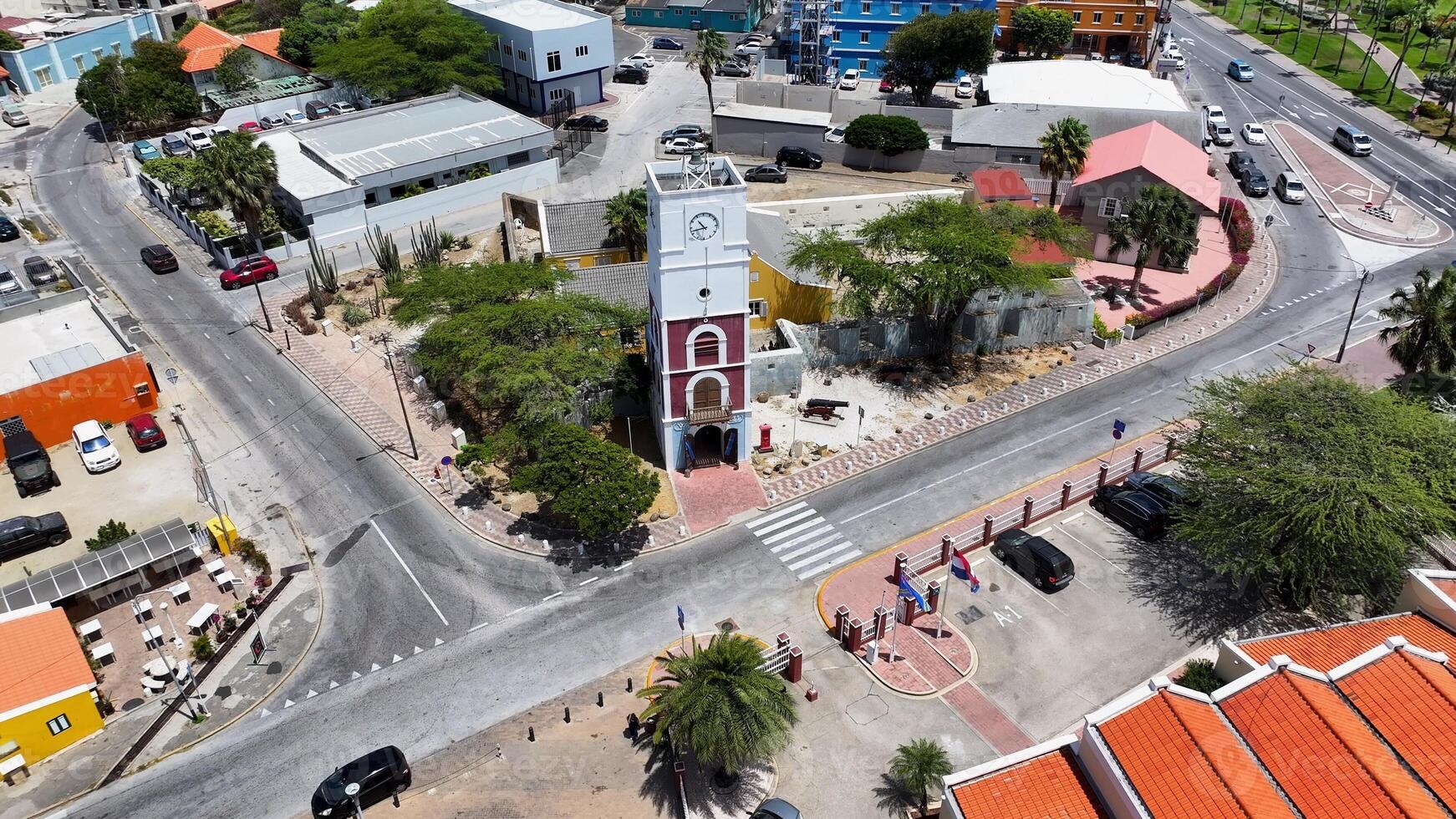 Beautiful Fort Zoutman in Oranjestad Caribbean Netherlands Aruba. photo