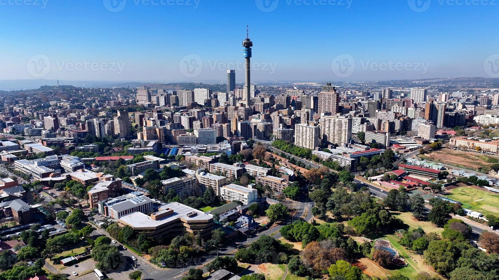 Amazing Johannesburg Skyline in Johannesburg Gauteng South Africa. District Background. photo
