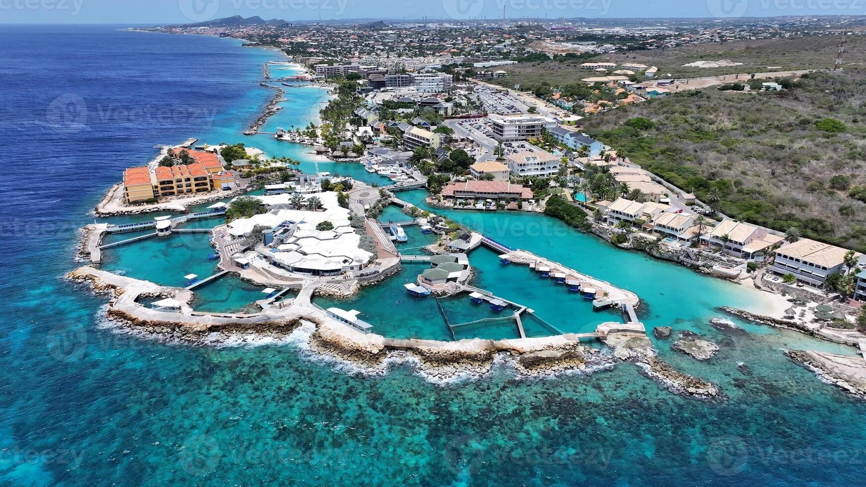 Exterior Sea Aquarium in Willemstad Netherlands Curacao. photo