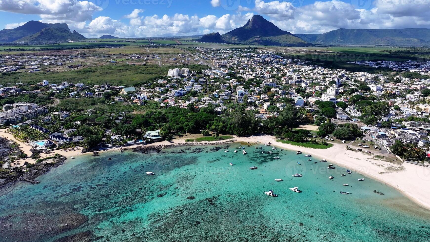 Stunning Flic en Flac Beach in Port Louis Mauritius Island Mauritius.. Underwater Indian Ocean. photo