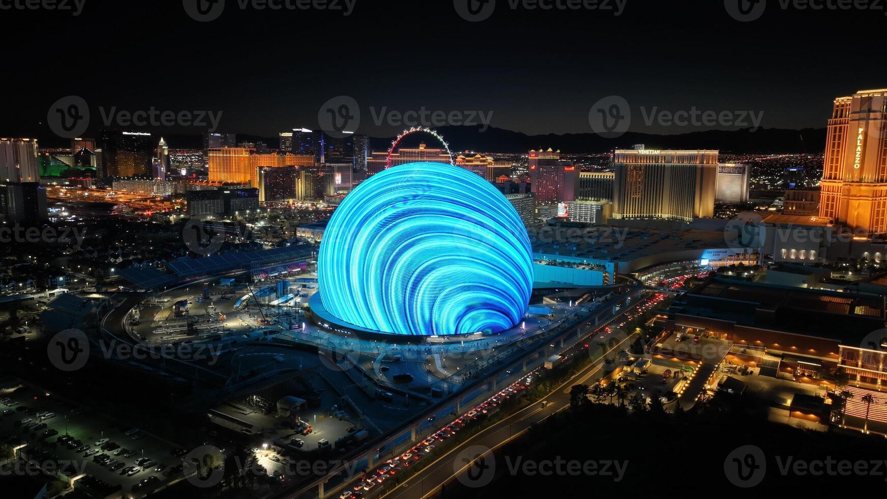 Famous Sphere in Las Vegas Nevada United States.. Landscape Downtown. photo