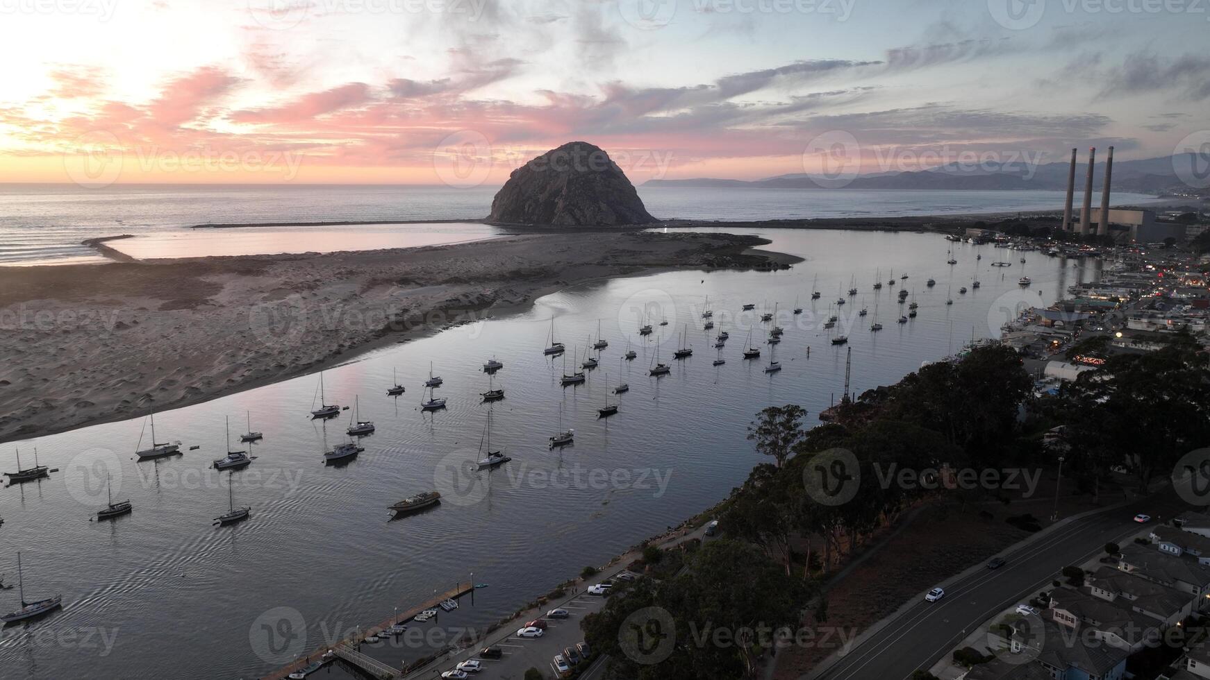 Landmark Beach Sunset in Morro Bay California United States. photo
