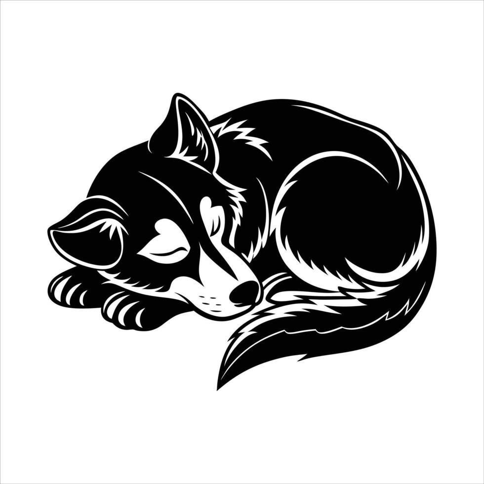 Papillion Relaxed Sleeping Dog Design white background vector