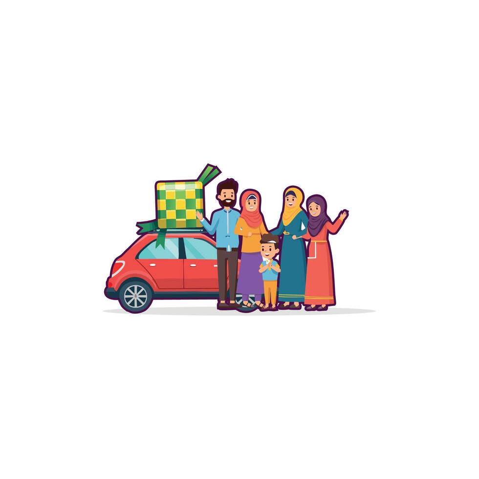 Eid tradition in Indonesia, Mudik or Back to Hometown. vector