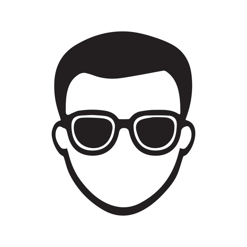 Abstract Man Wearing Glasses Icon or Logo Design Template vector